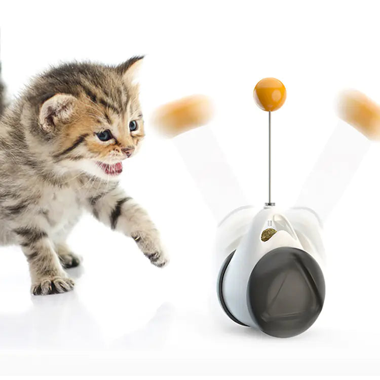 ¡Diversión asegurada para tu gato con nuestro nuevo juguete tambaleante con dispensador de premios!