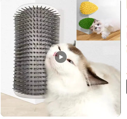 Rascador de esquina para gatos con cepillo de masaje y tabla para rascar😻
