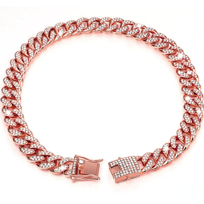 Set de Collar y Cadena Estilo Hip Hop con Diamantes para mascotas 🐾😼