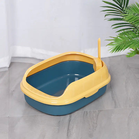 Caja de Arena Antisalpicaduras Semicerrada para Gatos