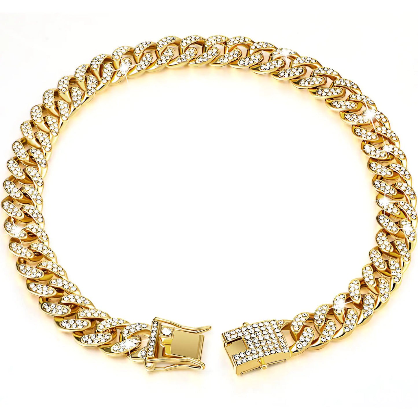 Set de Collar y Cadena Estilo Hip Hop con Diamantes para mascotas 🐾😼