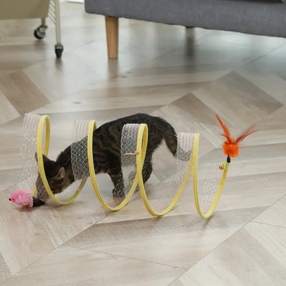 Túnel de Juego Plegable en Forma de S para Gatos y Mascotas😻