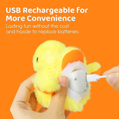 🦆Juguete de Sonido de Pato de Peluche con Flushing para Gatos