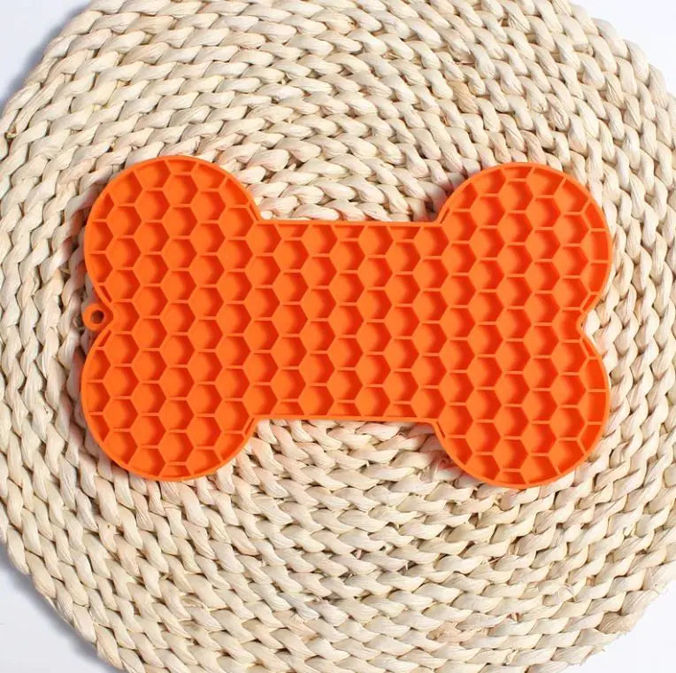 🐶🐾Alfombrilla de Silicona en Forma de Hueso para Perros — Lento Alimentación y Lamer