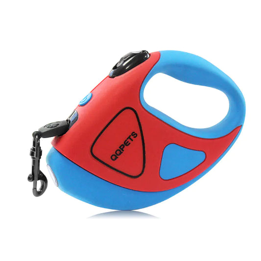 ✨ Correa Retráctil Automática con Luz LED y Cuerda de Fibra – Paseos Brillantes y Seguros 🐶🌙
