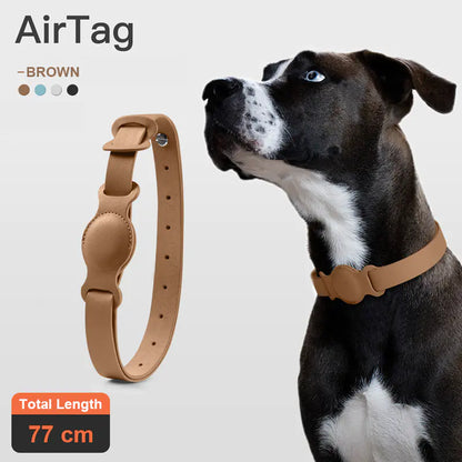 Funda de cuero para collar anti pérdida de mascotas